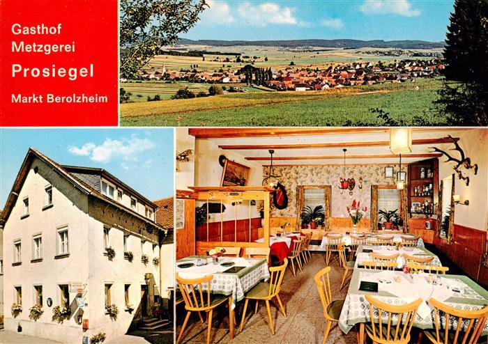 Berolzheim Markt Berolzheim Panorama Gasthof Metzgerei Prosiegel Gaststube