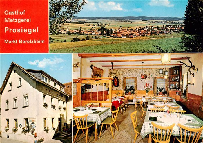 Berolzheim Markt Berolzheim Panorama Gasthof Metzgerei Prosiegel Gaststube