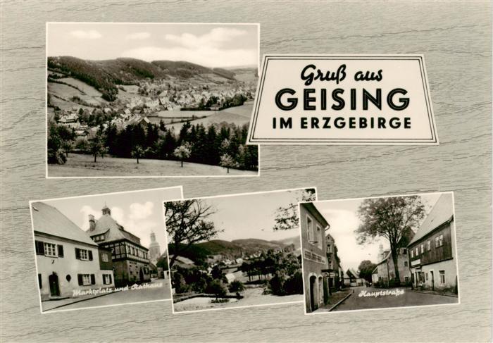 Geising Erzgebirge Markt und Rathaus Panorama Hauptstrasse