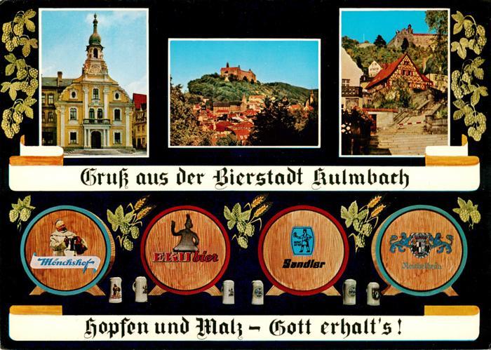 Kulmbach Bayern Bierstadt Rathaus Burg Fachwerkhaus Bierfaesser