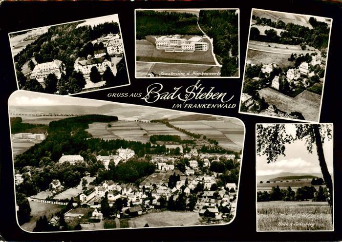 Bad Steben Panorama Sanatorium und Frankenwarte Hempla Strasse Spitzbergblick