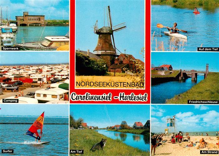 Carolinensiel-Harlesiel Ostfriesland Sperrwerk Camping Surfer Muehle Am Tief Auf