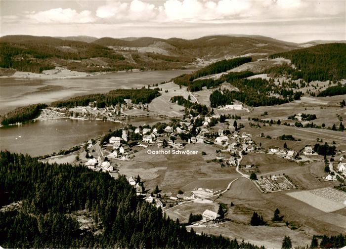 Schluchsee Fliegeraufnahme mit Gasthof Schwoerer