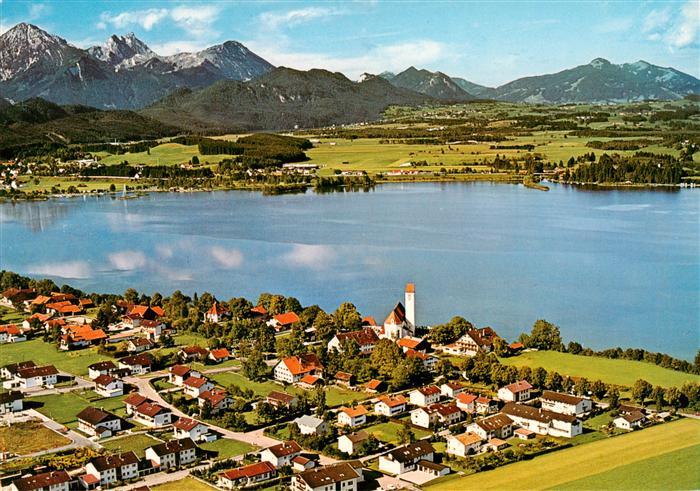 Waltenhofen Schwangau Fliegeraufnahme mit Forggensee und Allgaeuer Alpen Aggenst