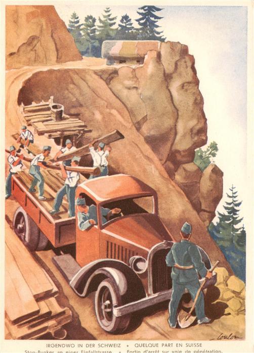 Militaria Schweiz Irgendwo in der Schweiz Unsere Soldaten an der Arbeit