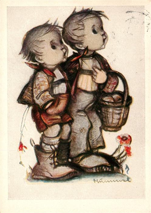 Hummel Kuenstler-AK-Nr. Nr.307 Gratulanten Hummel-Buch