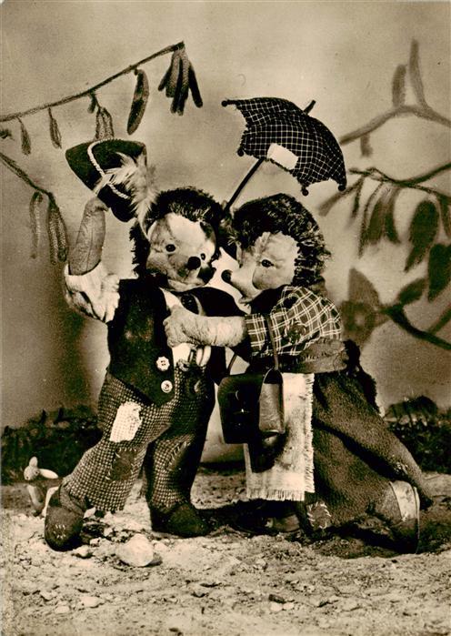 Puppe Doll Poupee Kinderspielzeug Igel Karten Igel Paar