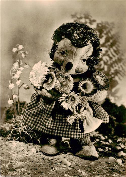 Puppe Doll Poupee Kinderspielzeug Igelkarte-Serie Igel Blumen