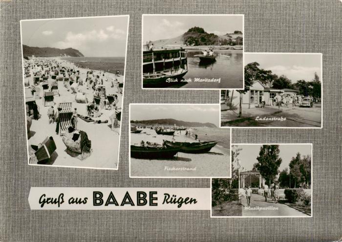 Baabe Ostseebad Ruegen Strand Blick nach Moritzdorf Fischerstrand Ladenstrasse M