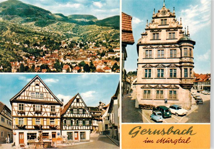Gernsbach Panorama Fachwerkhaeuser Rathaus