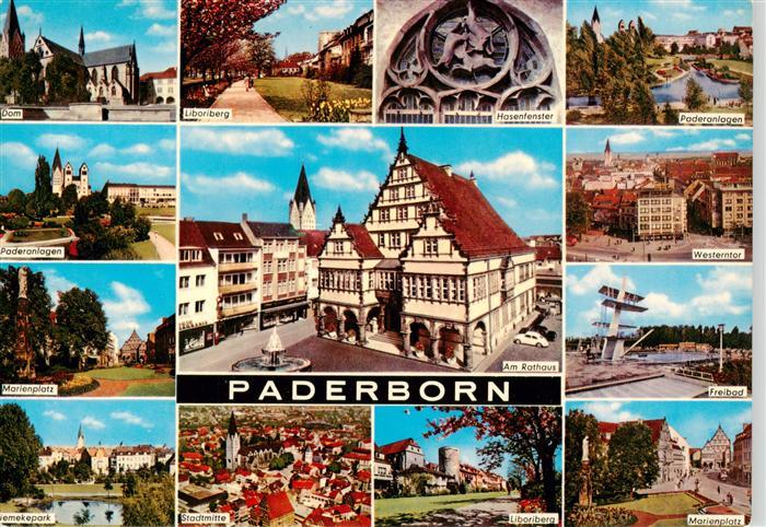 Paderborn Dom Paderanlagen Marienplatz Park Liboriberg Hasenfenster Rathaus Stad