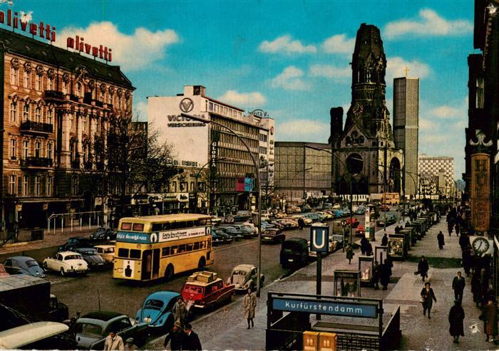 BERLIN  CITY Kurfuerstendamm Kaiser Wilhelm Gedaechtniskirche