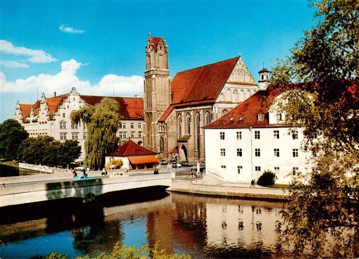 Landshut  Isar Hl Geist Spital und Hl Kirche