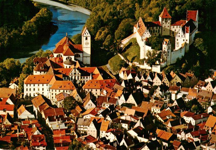 Fuessen Allgaeu Fliegeraufnahme mit Hohem Schloss und ehem Kloster St Mang