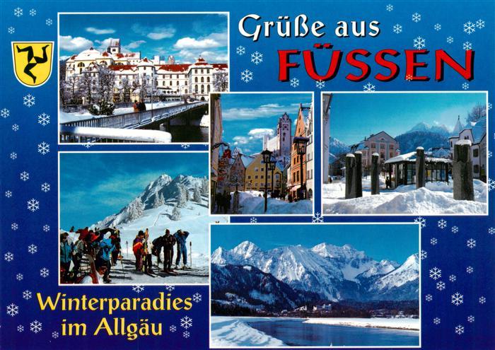 Fuessen Allgaeu Schloss Skipiste Panorama Koenigswinkel