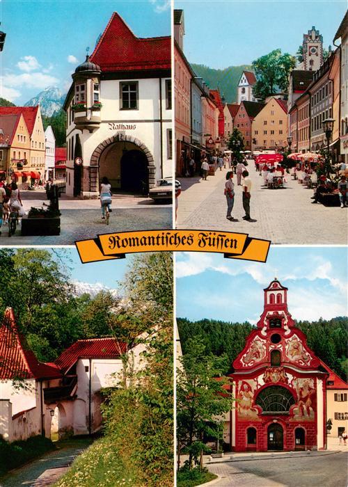 Fuessen Allgaeu Rathaus Fussgaengerzone Malerwinkel Spitalkirche Hl Geist