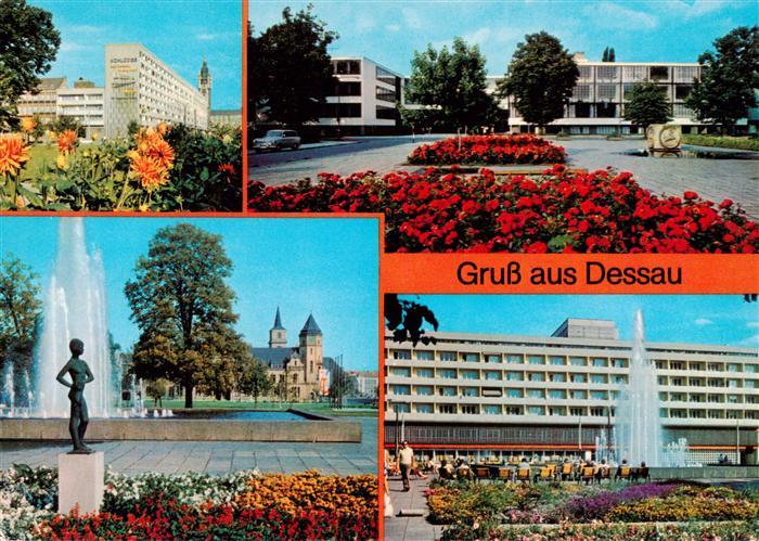 Dessau-Rosslau Scheibe Nord und Hotel Stadt Dessau Bauhaus POst Haus des Reisens