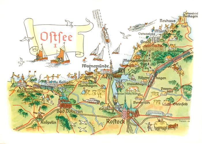ROSTOCK  CITY Gebietskarte Ostsee