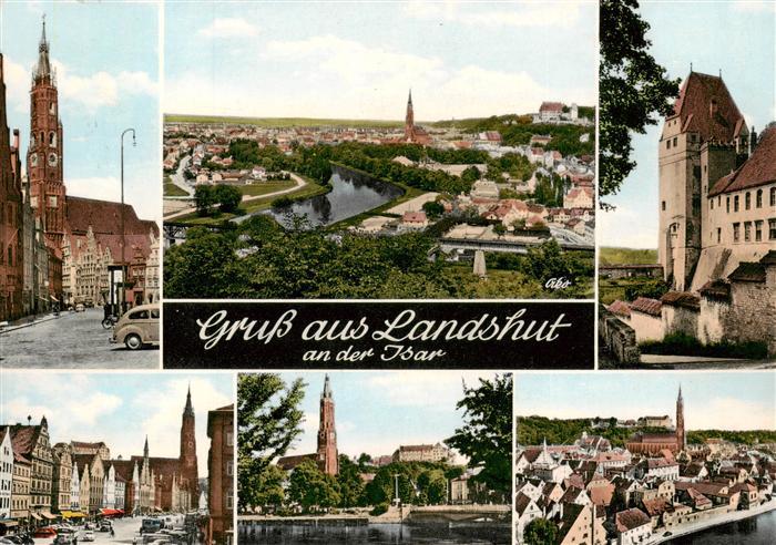 Landshut  Isar Kirche Panorama Schloss Ortspartien