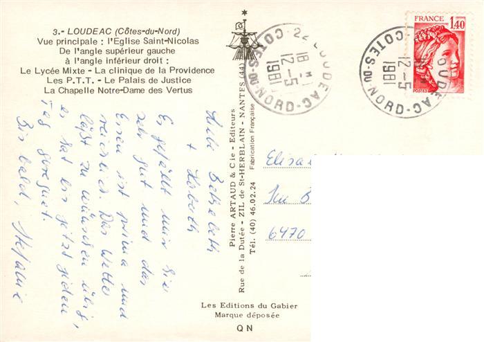 Loudeac 22 Cotes-d Armor Eglise Saint Nicolas Le Lycee Mixte La clinique de la – Bild 2