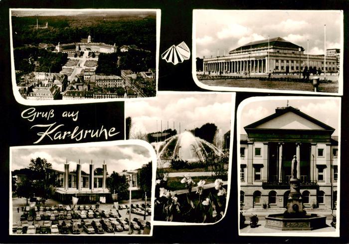 Karlsruhe Baden Schloss Theater Brunnen
