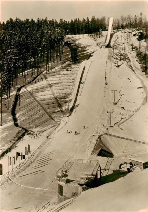 Klingenthal Vogtland Grosse Aschbergschanze Fliegeraufnahme