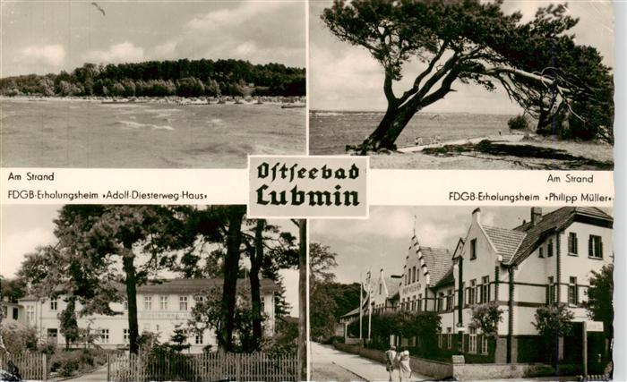 Lubmin Ostseebad Strand FDGB Erholungsheime Adolf Diesterweg Haus und Philipp Mu