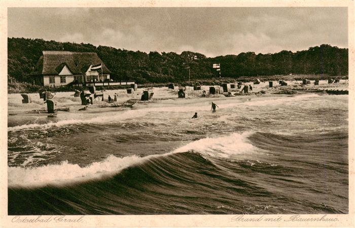 Graal-Mueritz Ostseebad Strand mit Bauernhaus