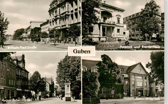 Guben Wilhelm Pieck Strasse Poliklinik und Krankenhaus Aug Bebel Strasse Noemi W