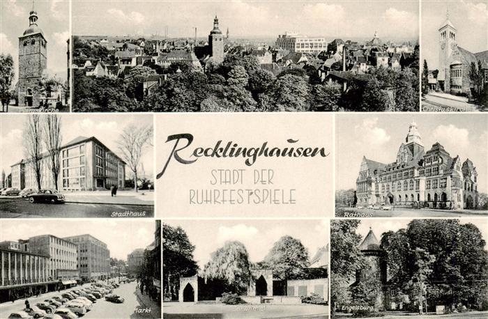 Recklinghausen  Westfalen Petruskirche Christuskirche Panorama Stadthaus Markt R