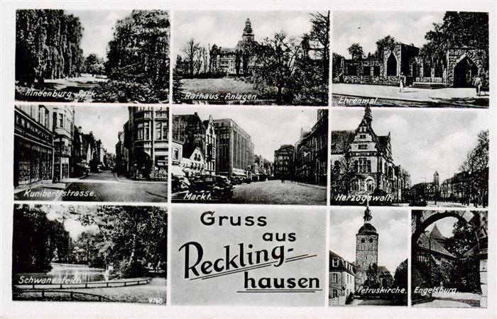 Recklinghausen  Westfalen Hindenburgpark Rathaus Anlagen Ehrenmal Kunibertstrass