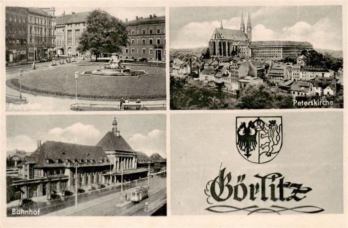 Goerlitz  Sachsen Postplatz Peterskirche Bahnhof
