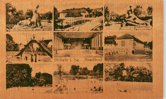 Doebeln Stadtbad Plastik Terrassenhof