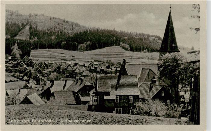 Brotterode Aufbauschanze Ortsansicht mit Kirche