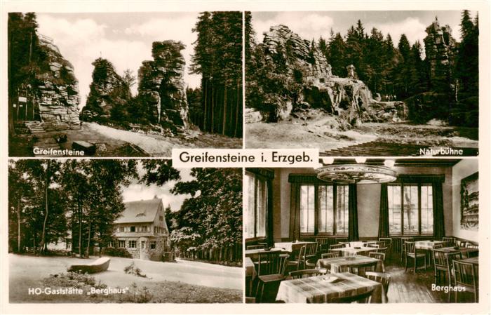 Ehrenfriedersdorf Erzgebirge Greifensteine Naturbuehne HO-Gaststaette Berghaus G