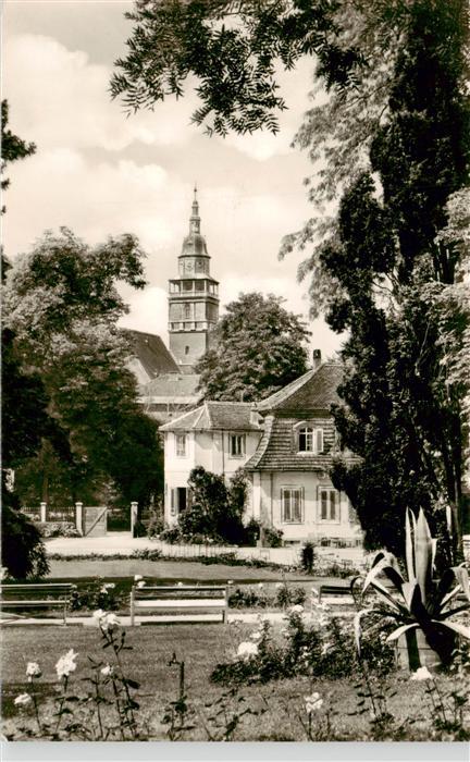 Bad Langensalza Parkanlagen Blick zur Kirche