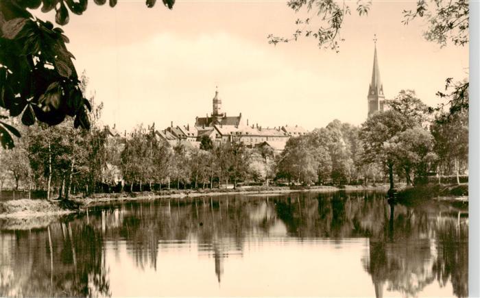 Geringswalde Stadtbild mit Blick ueber den Grossteich