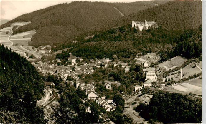 Leutenberg Thueringen Panorama Blick vom Neuen Weg Handabzug