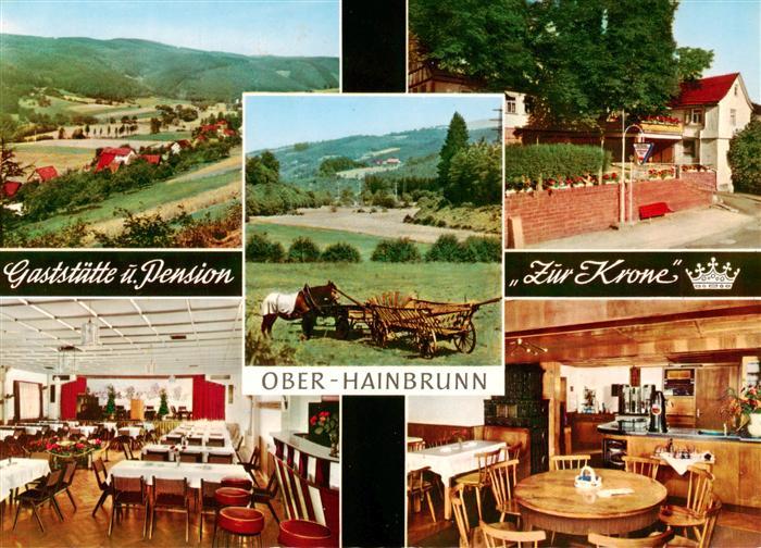 Ober-Hainbrunn Gaststaette Pension Zur Krone Gastraeume Panorama Heuwagen