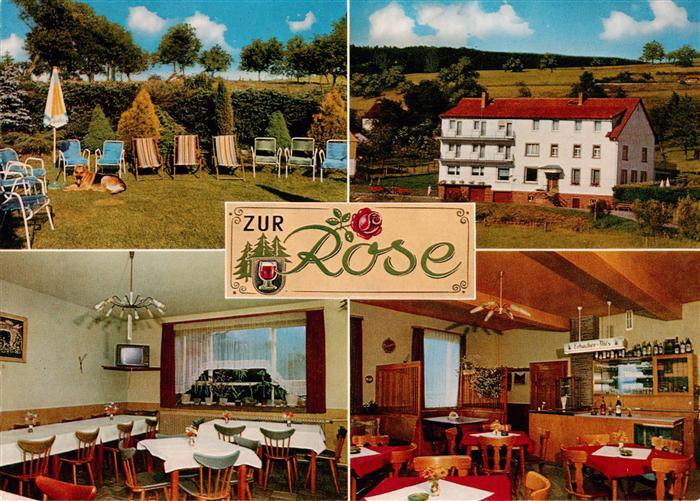 Falken-Gesaess Beerfelden Hessen Gasthaus Pension Zur Rose Gastraeume Garten