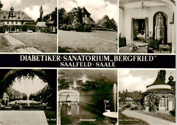 Saalfeld Saale Diabetiker Sanatorium Bergfried Rotes Zimmer Park Schwimmbad Teeh