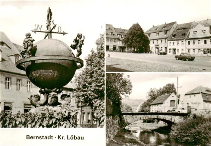 Bernstadt Loebau Brunnen Markt Marktplatz Pliessnitzbruecke