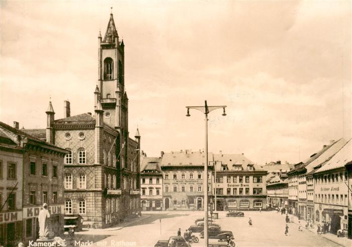 Kamenz Sachsen Markt mit Rathaus