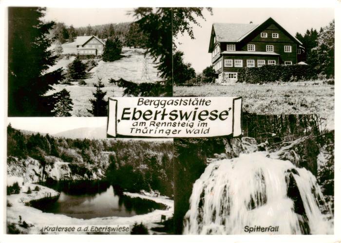 Rennsteig Berggaststaette Ebertswiese Kratersee an der Ebertswiese Spitterfall