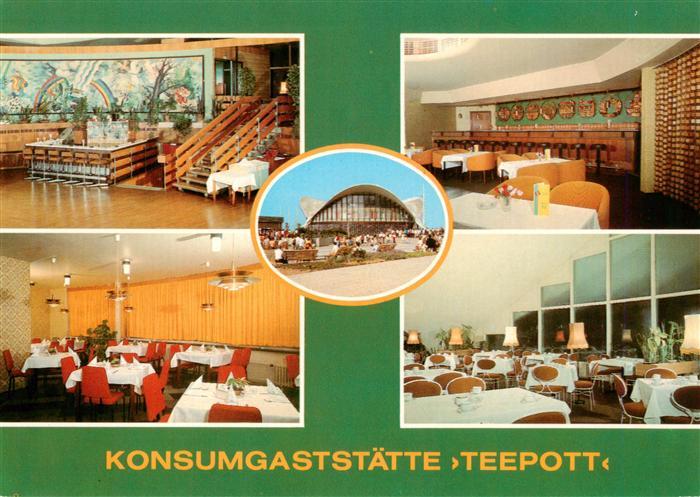 Warnemuende Ostseebad Konsumgaststaette Teepott Bar Aussenansicht Restaurant Caf