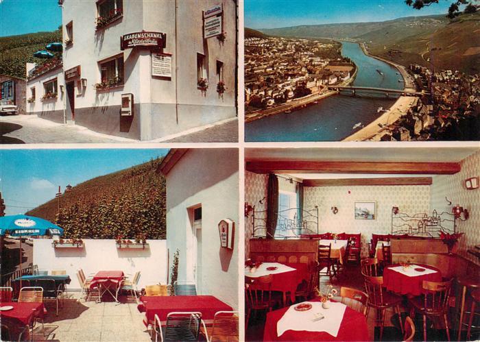 Bernkastel-Kues Berncastel Gasthaus Zur Grabenschenke Terrasse Gaststube Panoram