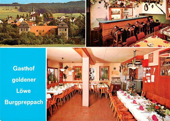Burgpreppach Gasthof goldener Loewe Gastraeume Bar Panorama