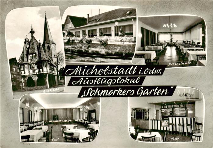 Michelstadt Ausflugslokal Schmerkers Garten Rathaus Saal Bar Nebenzimmer