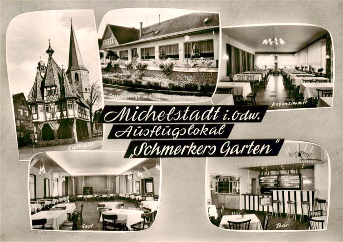 Michelstadt Ausflugslokal Schmerkers Garten Rathaus Saal Bar Nebenzimmer