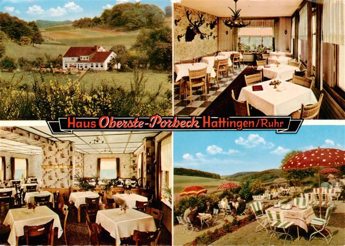 Hattingen  Ruhr Haus Oberste Porbeck Gastraeume Terrasse